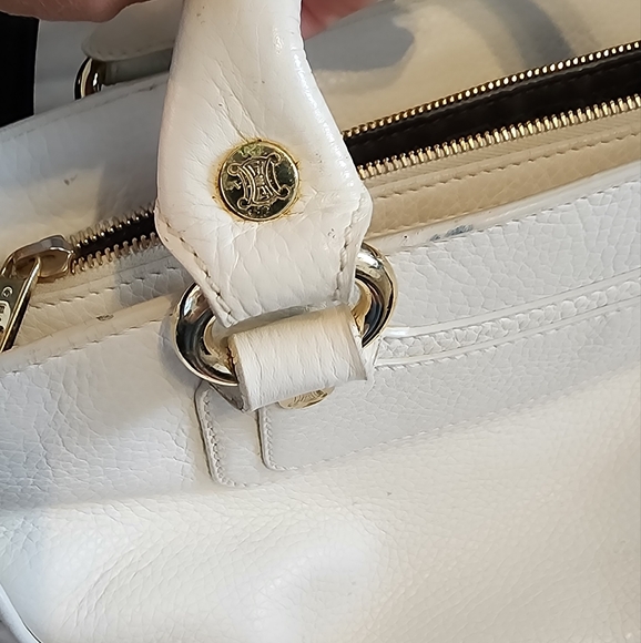 CELINE handbags Boogie Bag white leather gold hardware Authentic GUC - Picture 4 of 14